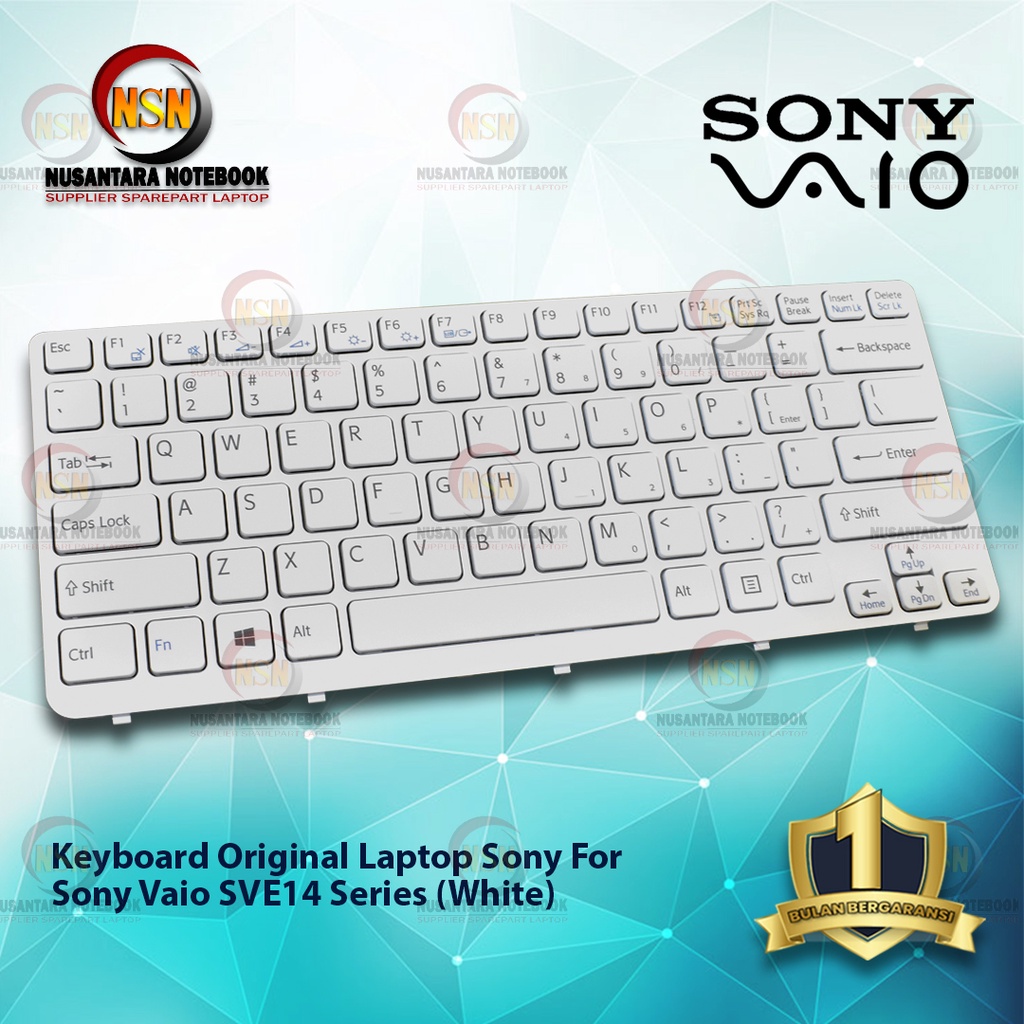 Keyboard Original Laptop Sony Vaio SVE14 Putih Series