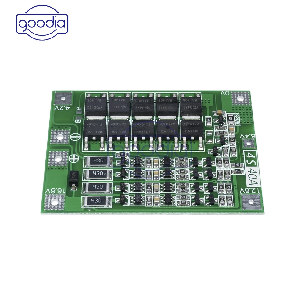 Papan Modul Perlindungan Bms Balanced Charger Baterai Lithium Li-Ion 4s 40a 18650