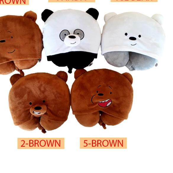 ✼ Bantal Leher U-shape, Bantal Hoodie We Bare Bears, Bantal Leher We Bare Bears WBB ۝