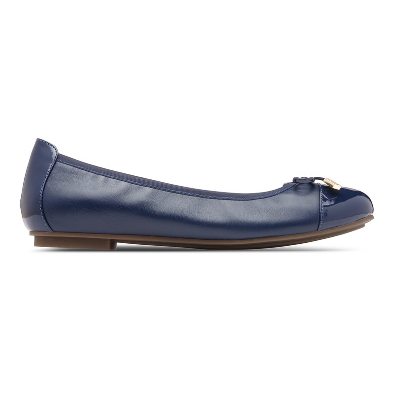 Vionic Minna Navy Ballerina Shoes Wanita