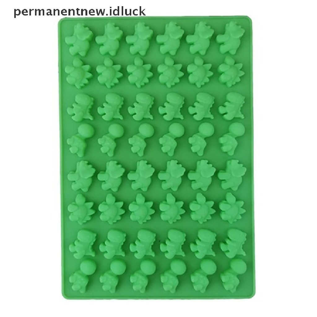 Cetakan Permen / Es Batu / Cokelat 48 Lubang Bentuk Dinosaurus Bahan Silikon Lembut