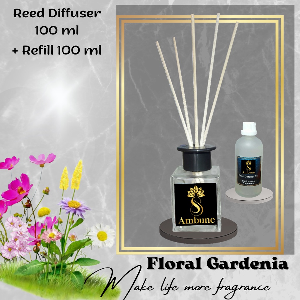 Pengharum Ruangan Floral Gardenia Reed Diffuser Oil 100 ml Ambune