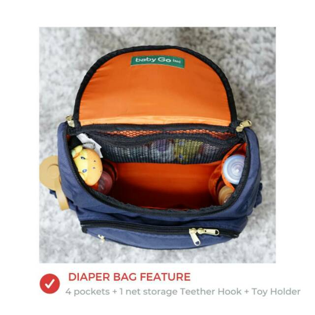 BabyGo Inc Harley Diaper Bag Backpack - Babygoinc Diaper Bag Backpack Baby go inc Tas Asi Bayi Anak