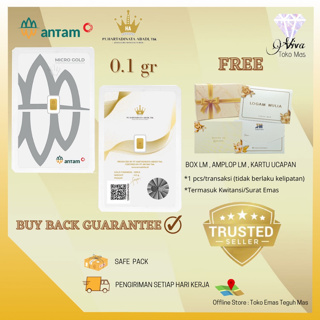 LOGAM MULIA ANTAM 0.1 gr MICRO GOLD  999.9