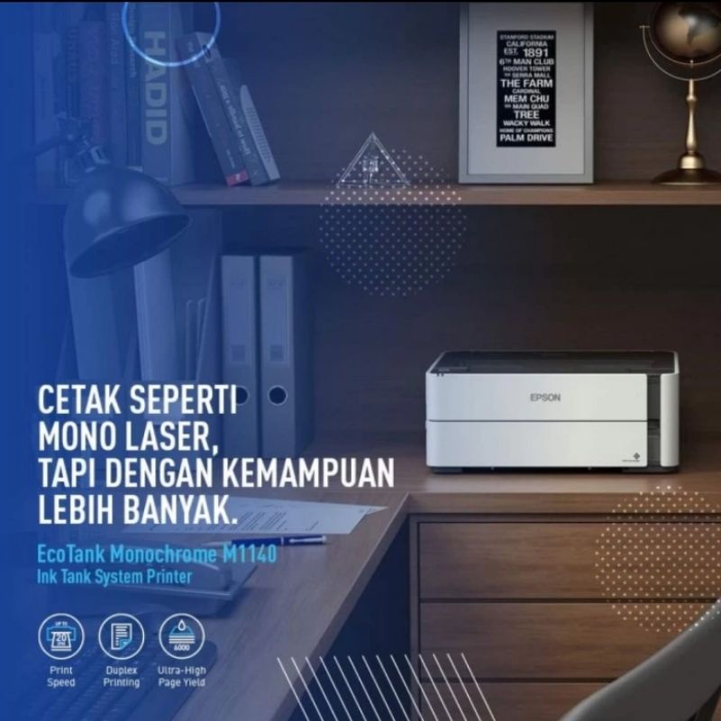 Printer Epson EcoTank Monochrome M1140 Ink Tank Hitam Print Only Mono