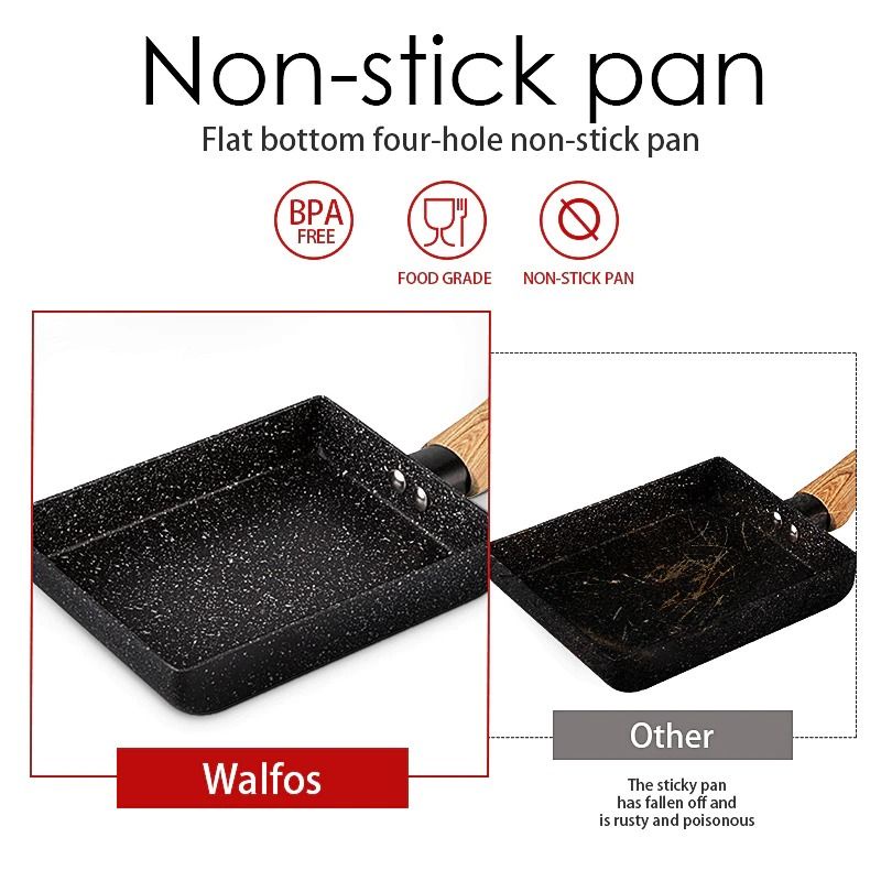 Teflon Panci Telur Tamagoyaki Omelet Egg Fyring Pan Non-stick