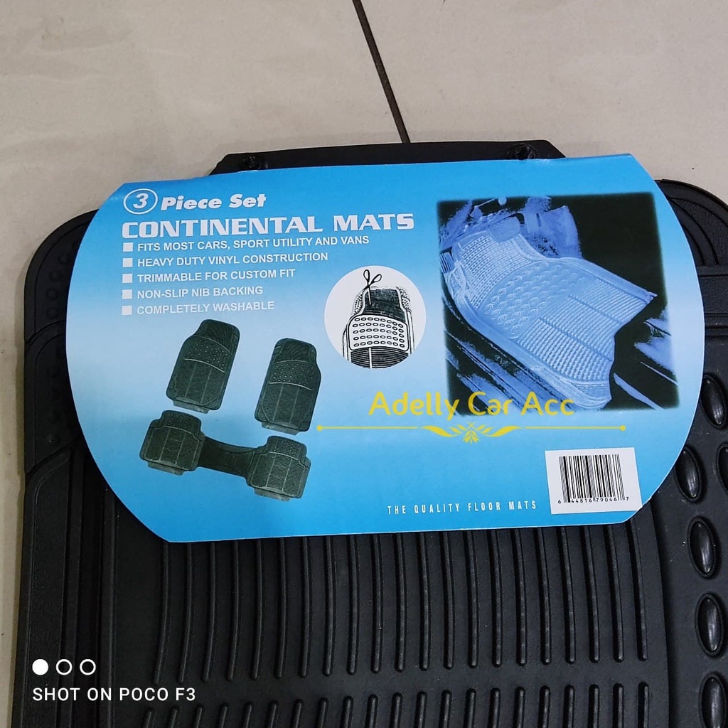 [BISA COD] Karpet Karet Mobil Continental 2 Baris 3 pcs UNIVERSAL TOYOTA HONDA MAZDA DAIHATSU