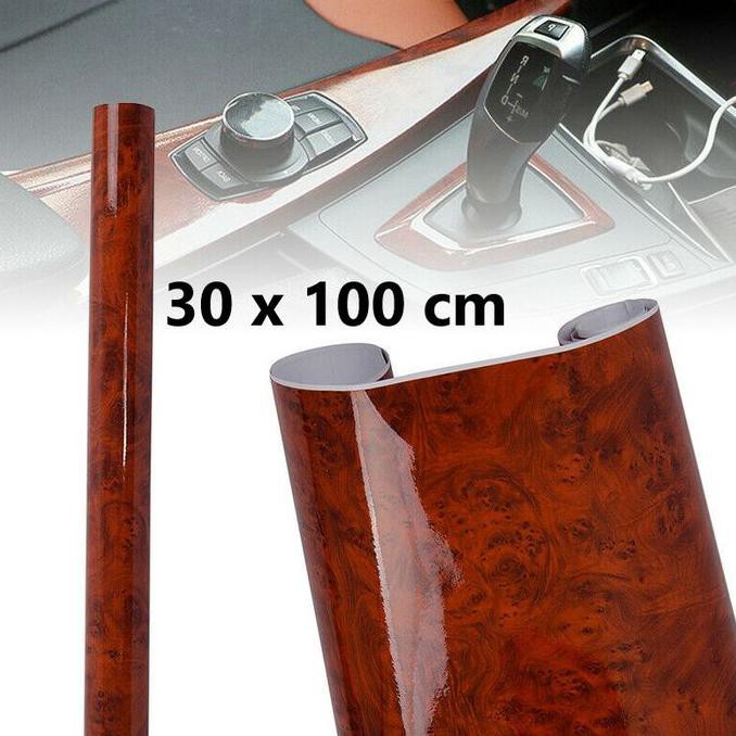 Sticker 3D Vinyl Wood Glossy | Stiker Wrap Panel Dashboard Kayu Mobil - Model A