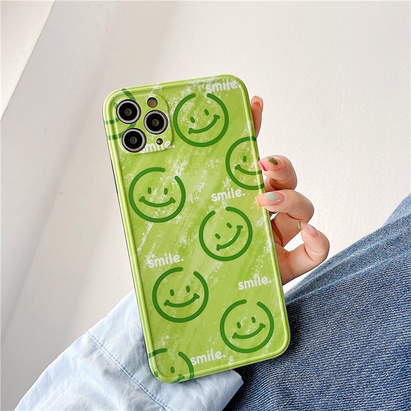 READY STOCK CASE IPHONE MANADO - Smile Green Case