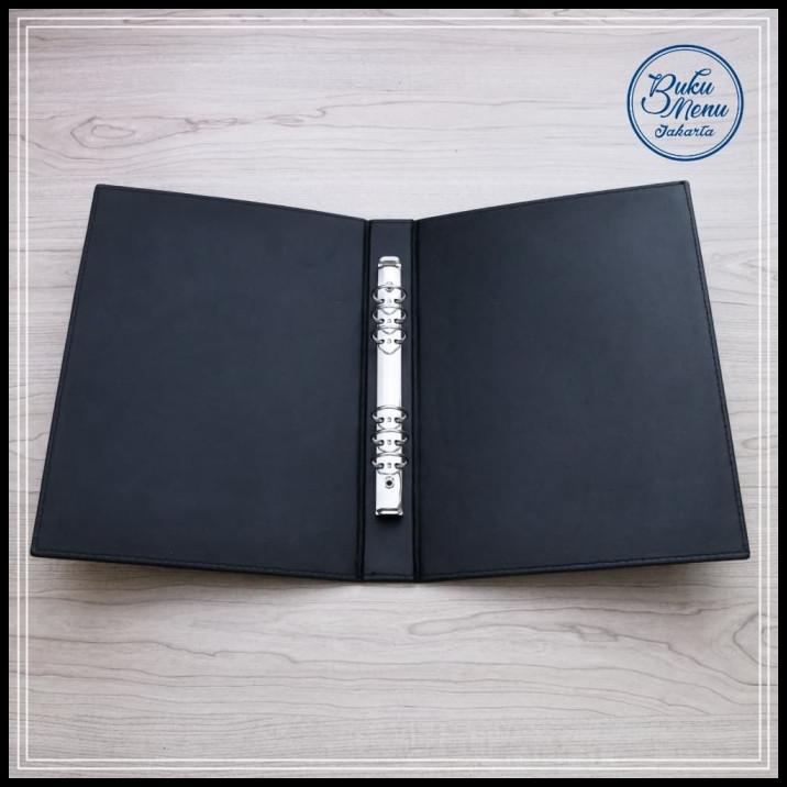 Buku Menu Restoran Kulit Binder A4 - Hitam - Ready Stock