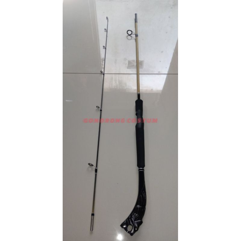 Joran Karbon Sutet 180cm Ukir Kepala Harimau Top Fuji