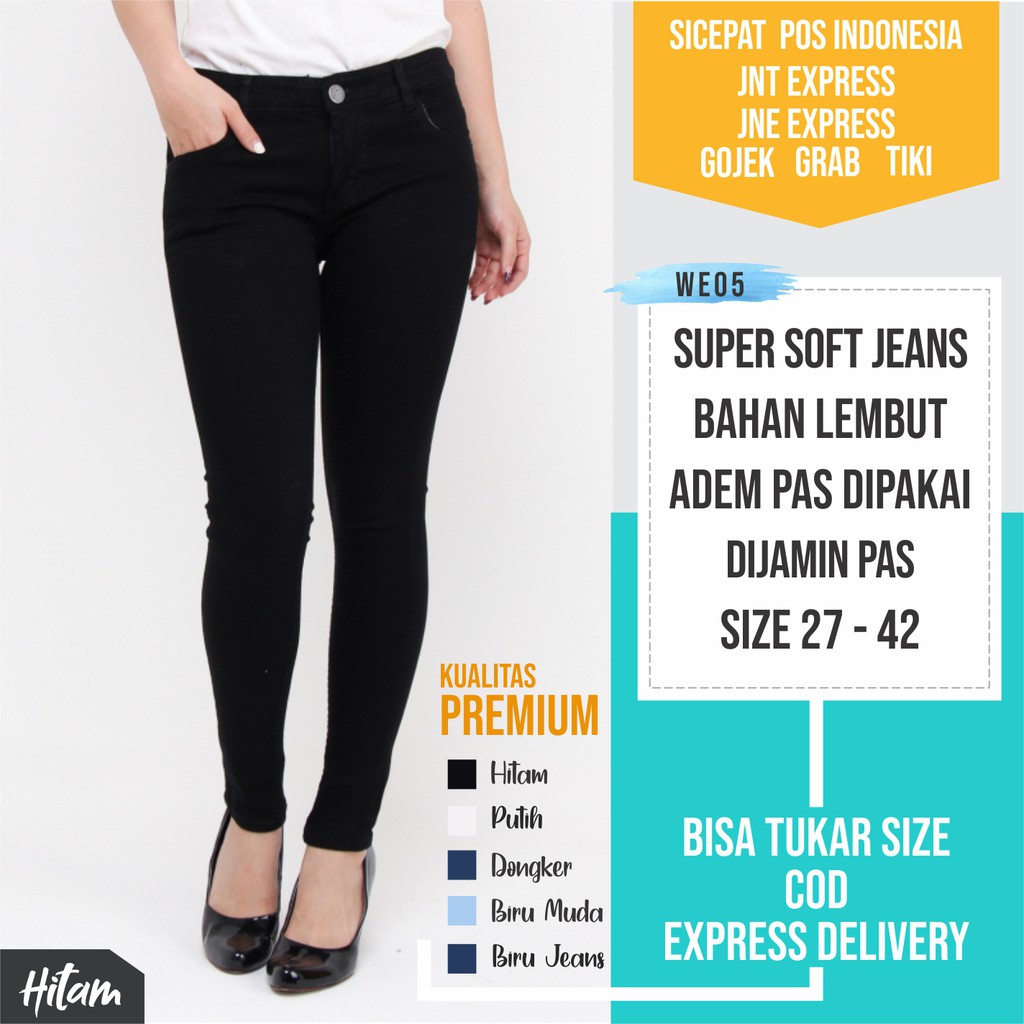  Jeans  Hitam  Celana  Pensil Jeans  Skinny Celana  Jeans  Cewek 