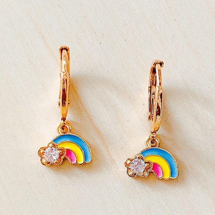 Giwang Anak / Anting Anak Pelangi Zirconia Gold