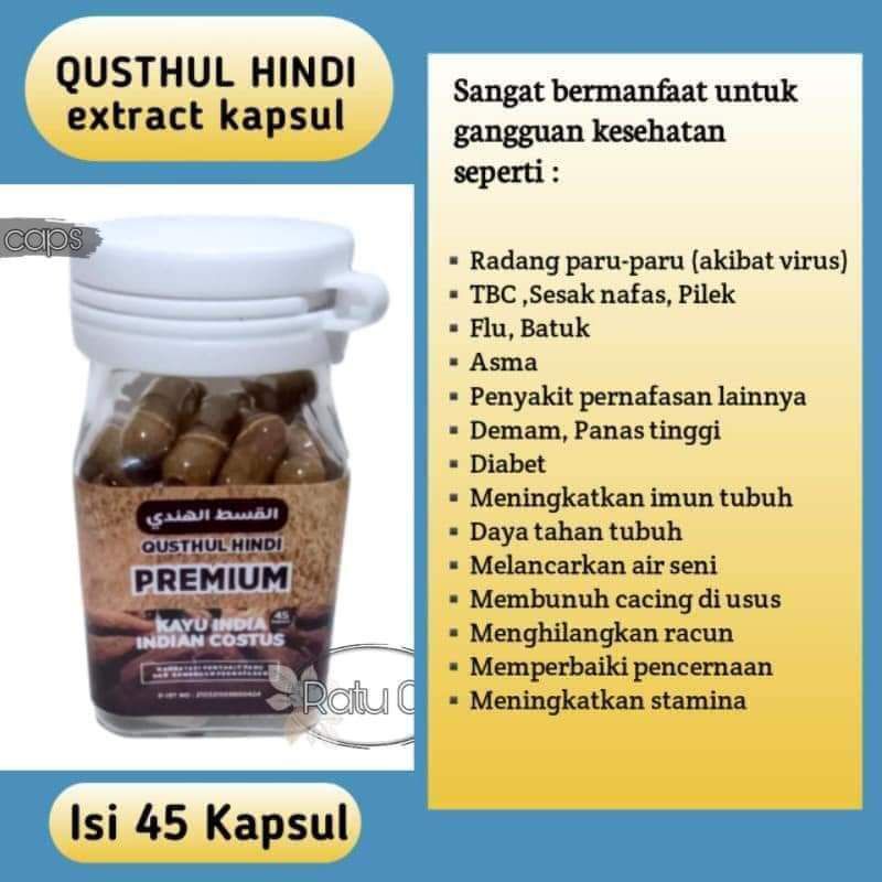 [BISA COD] KAPSUL QUSTHUL HINDI PREMIUM AZ ZAHRA 45 KAPSUL | KAPSUL QUSTHUL HINDI PREMIUM 45 KAPSUL 