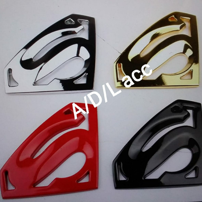 emblem LAMBANG STICKER stiker MOBIL LOGO SUPARMAN PLAT keras WARNA MERAH SILVER HITAM CHROME GOLD