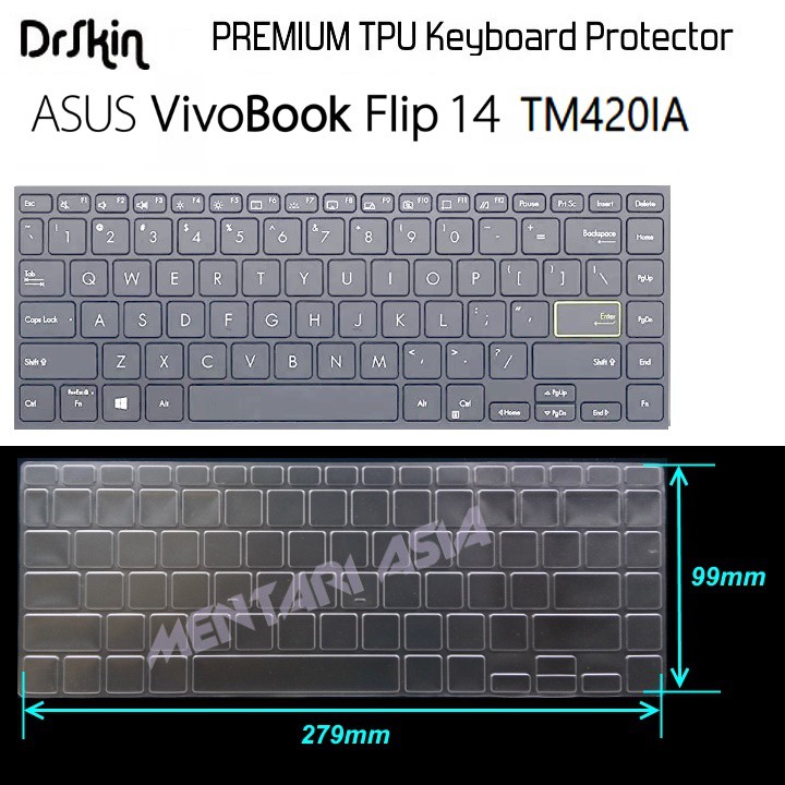 Keyboard Protector ASUS VivoBook Flip 14 TM420IA - DrSKin PREMIUM CLEAR