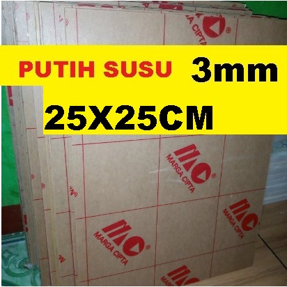 

Acrylic - Akrilik Putih Susu - Marga Cipta tebal 3mm ukuran 25x25cm