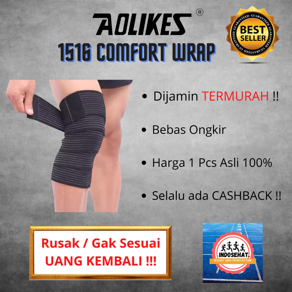 AOLIKES 1516 Comfort Knee Wrap Support - Deker Lilit Lutut / Deker Pelindung Lutut Kaki Olahraga