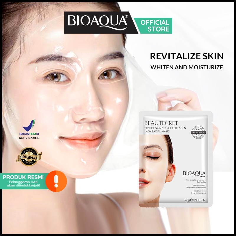 BIOAQUA sheet mask Peptide Skin / 24K Golden Luxury Masker Wajah