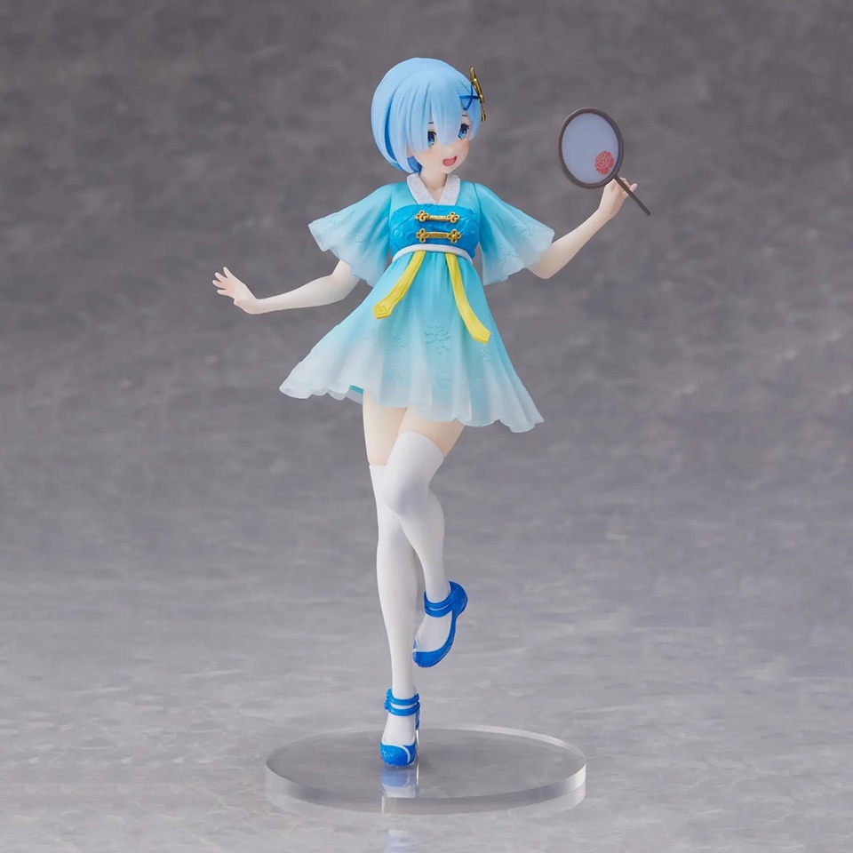 Mainan Action Figure Model Anime Zero Rem Ram Blue National Dress 22cm Bahan PVC Untuk Koleksi