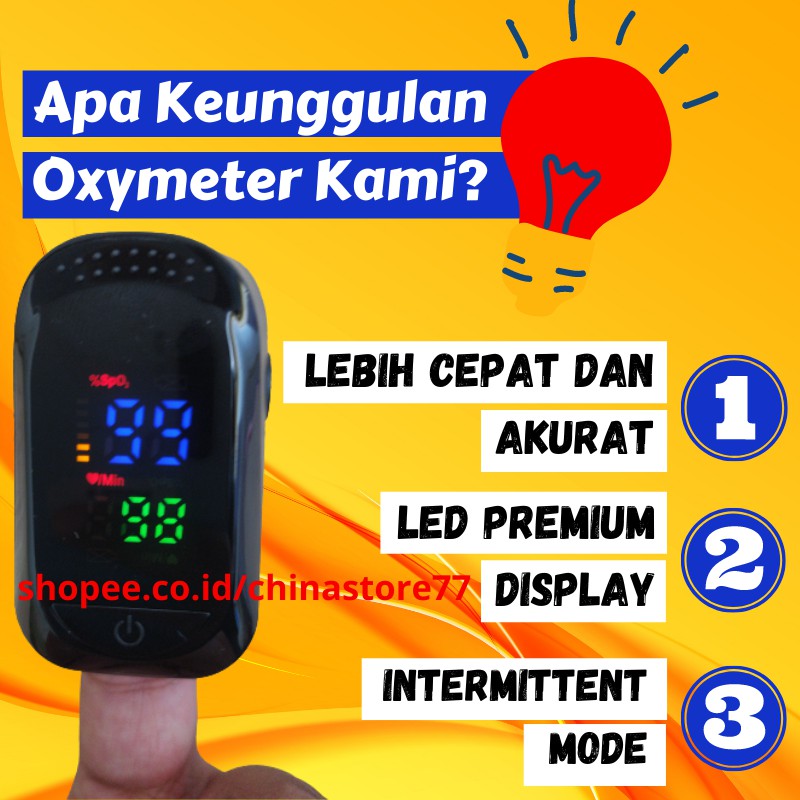 Pulse Oximeter Fingertip Oximetri Original Alat Ukur Kadar Oksigen Darah SpO2 A2