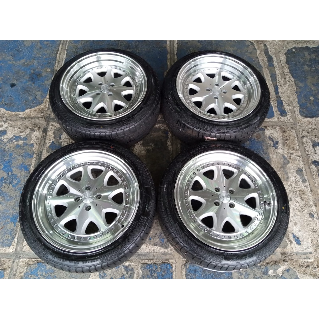 velg mobil bekas racing hsr bavaria celong ring 18 pcd 4x100 + ban