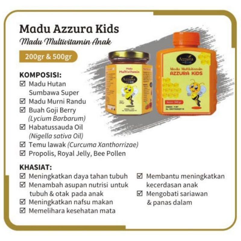 

Madu Multivitamin Kids Azzura 200 gr