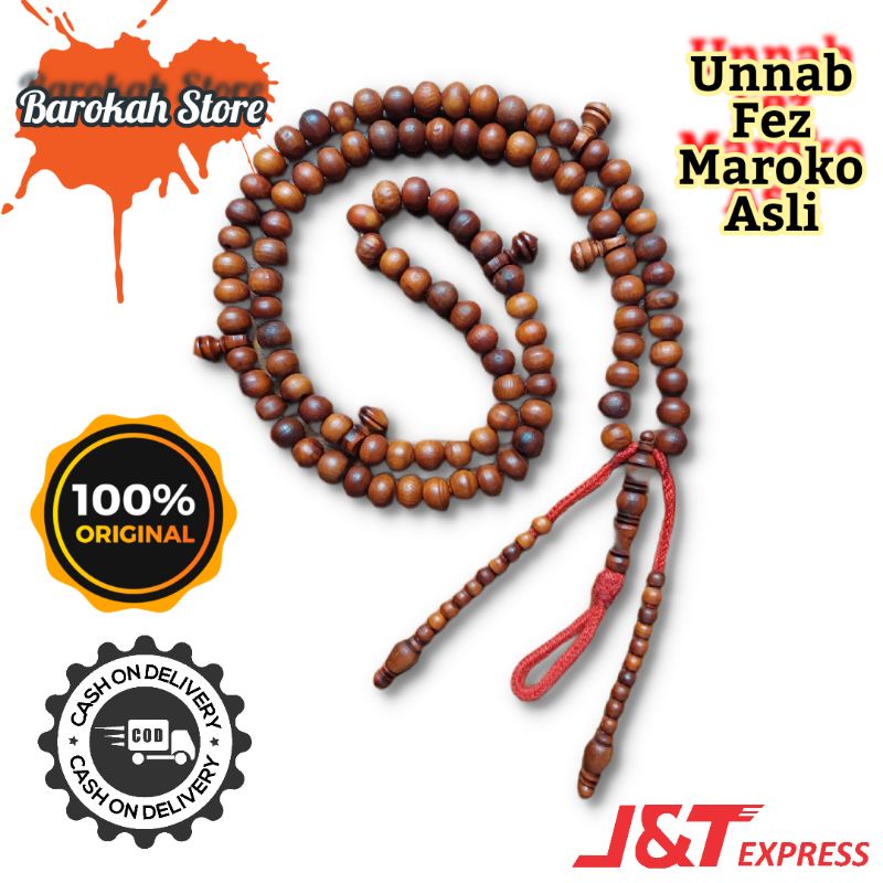 Alat bantu dzikir Tasbeh Subhah Kayu Unnab Fez Maroko Asli