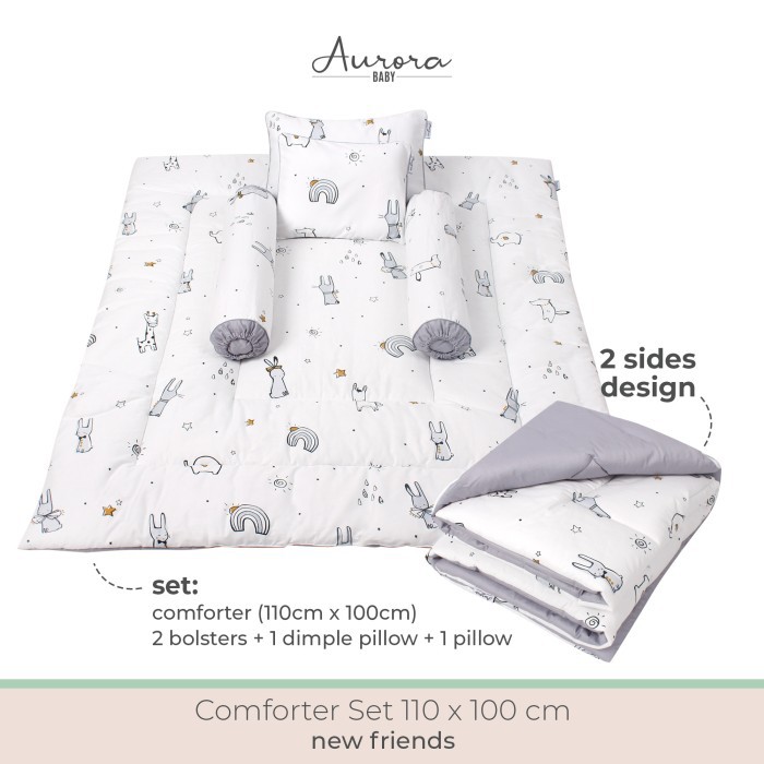 Aurora Baby Comforter Set Selimut Bantal Guling Bayi Katun Jepang - New Friends
