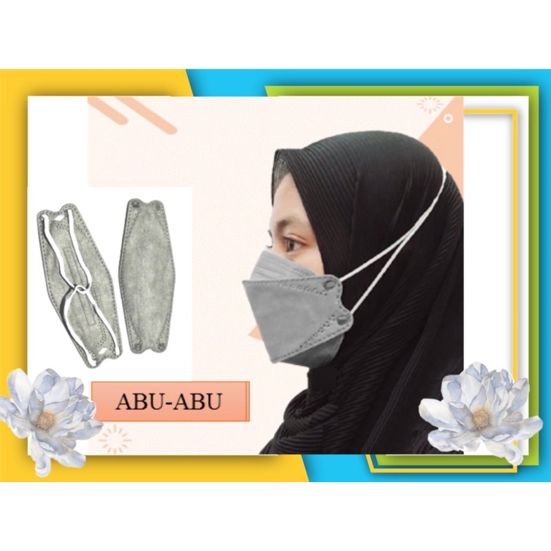 Masker KF94 Hijab Headloop Abu 1pcs