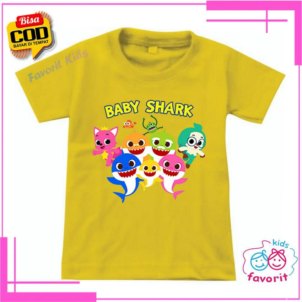 KAOS ANAK PEREMPUAN BABY SHARK KAOS OBLONG ANAK LENGAN PENDEK KARAKTER