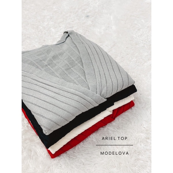 MDLV ~ Ariel Top Rajut Blouse Rajut Ikat Kimono Lengan Panjang Fashion Wanita