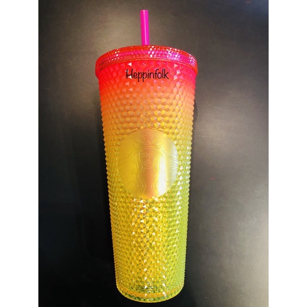 Tumbler starbucks summer Bling pink yellow
