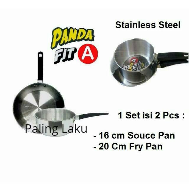 MASPION PANDA FIT A SET MILK PAN 16CM &amp; FRY PAN 20CM