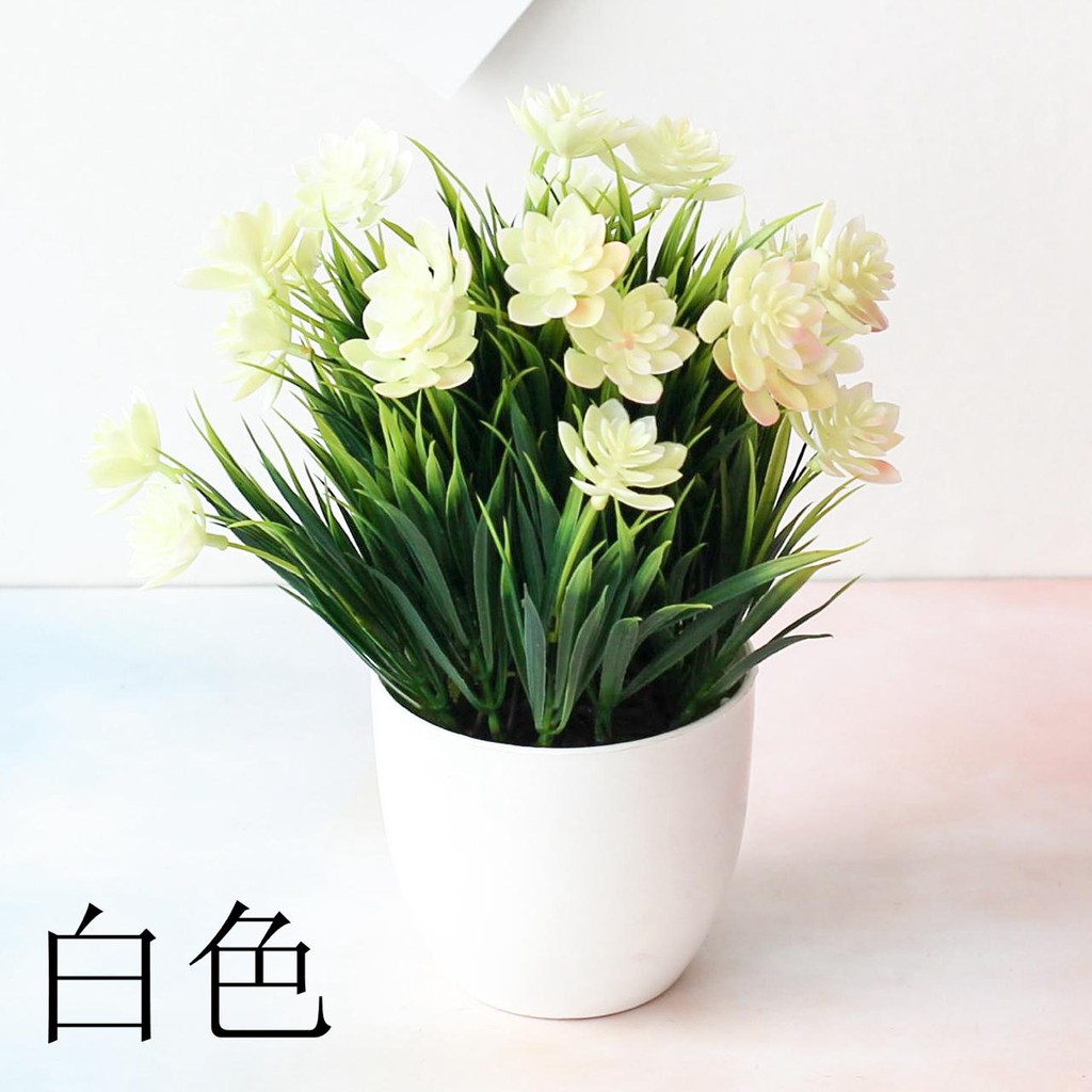 COD / SM.ID Bunga plastik / pajangan bunga Artificial / motif Daisy P2041-PUTIH