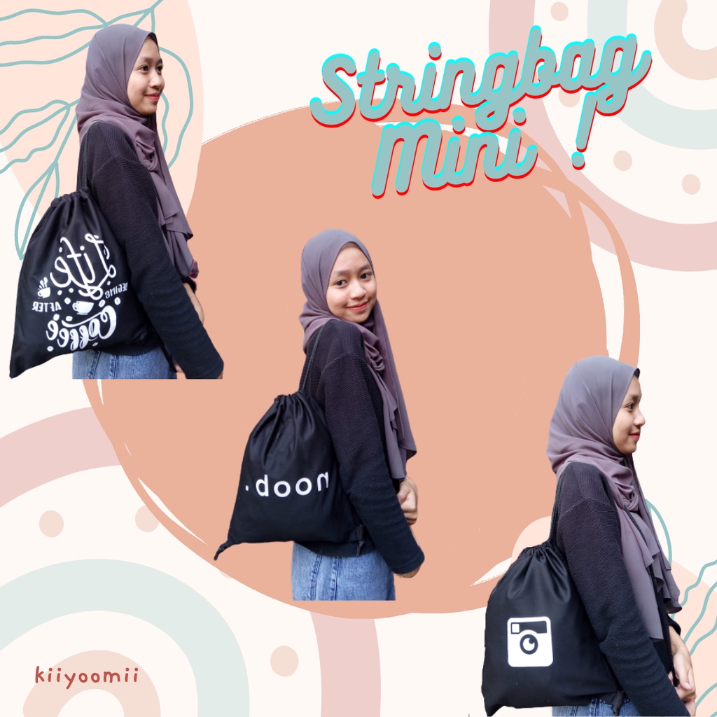 NEW MINI STRINGBAG| BAHAN DRILL HALUS | KIIYOOMII