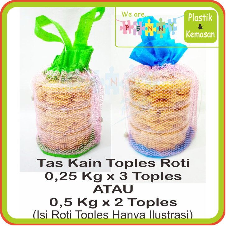 

TAS KAIN TOPLES JALA 0.5 KG X 2 atau 0.25 KG X 3 BAHAN KAIN SPUNBOND IKAT ATAS
