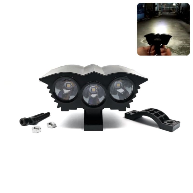 lampu sorot LED model owl 3 mata putih