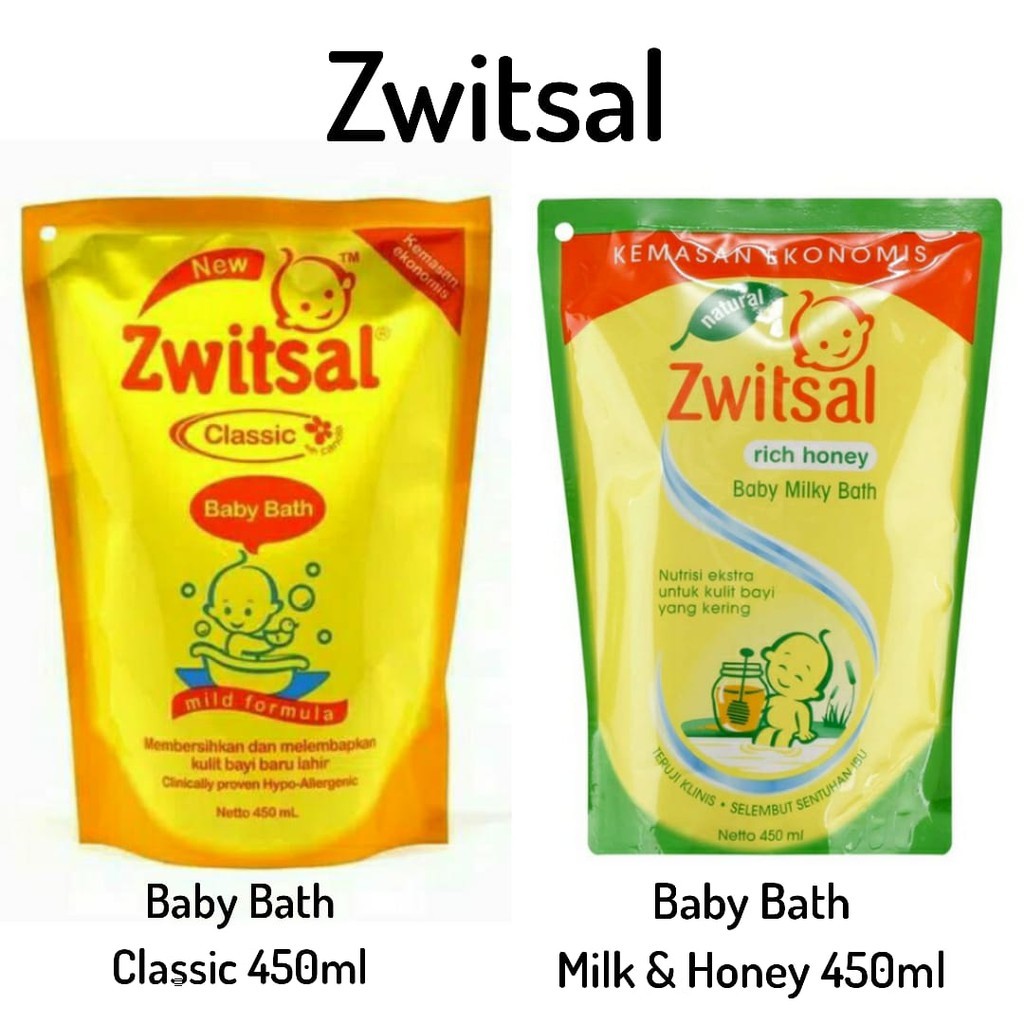 Zwitsal Baby Bath Milk & Honey / Classic Pouch Refill