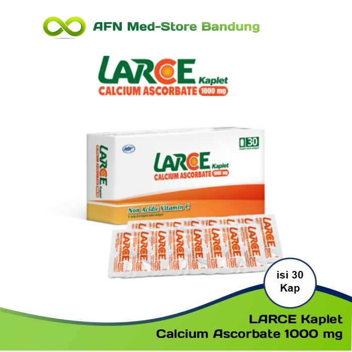 LARCE KAPLET CALCIUM ASCORBATE VITAMIN C 1000 MG AMAN DI LAMBUNG ISI 30 ORIGINAL
