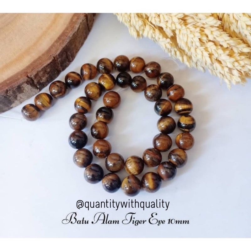 TIGER EYE COKLAT BULAT UKURAN 4mm - 16 mm Batu Alam Asli