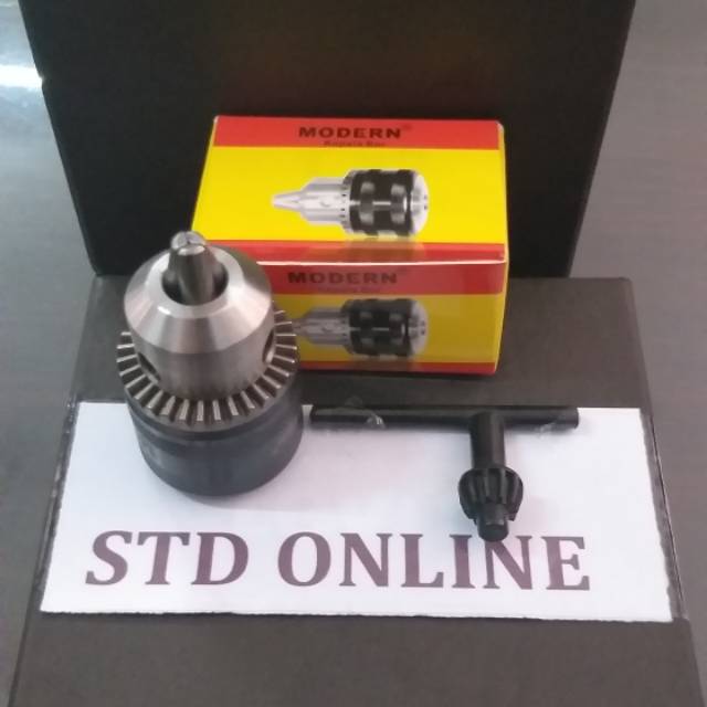 kepala mesin bor 10mm + kunci bor modern ( drat)
