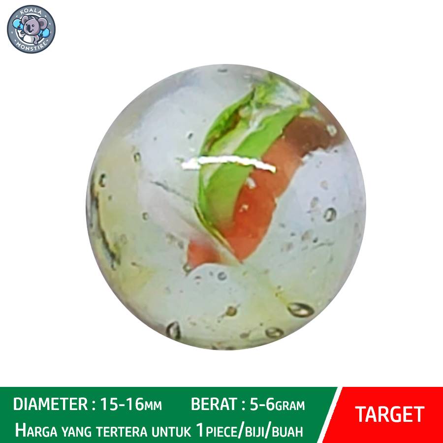 TARGET Kelereng Gundu Type 25 Cat Eyes Marble Balap Belimbing