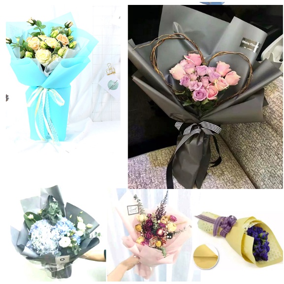 Flower Wrapping Matte Paper Transparent Cellophane Kertas Bungkus Bunga Hand Bouquet Korean KB30