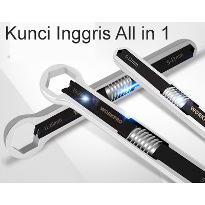 Kunci Inggris Serbaguna All in 1 WORKPRO 5-11mm/11-16mm &amp; 5-15mm/15-27mm