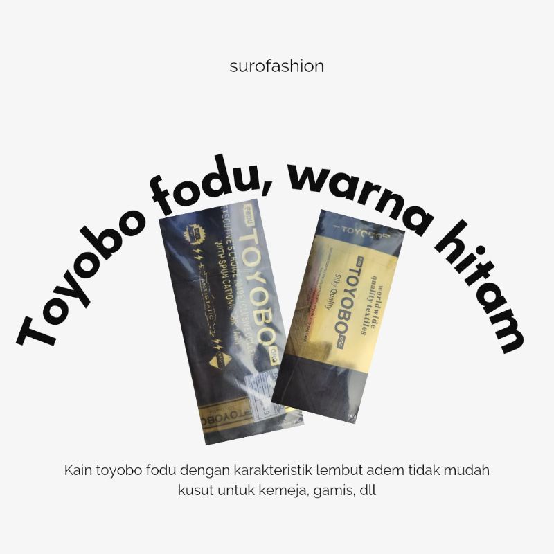Kain katun toyobo fodu warna hitam