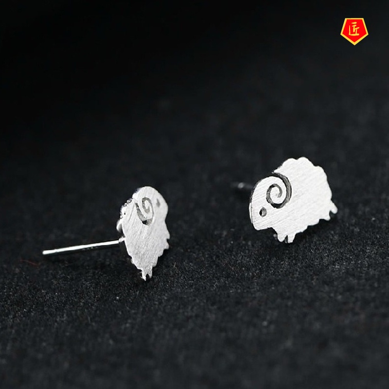 [Ready Stock]Silver Sheep Stud Earrings Cute Anti-Allergy