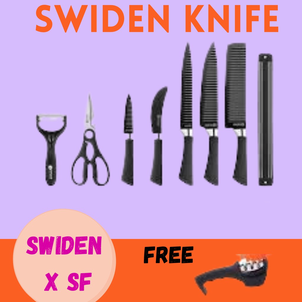 Peralatan Masak Pisau & Gunting Dapur Swiden Knife Set Original - Swiden X Sf