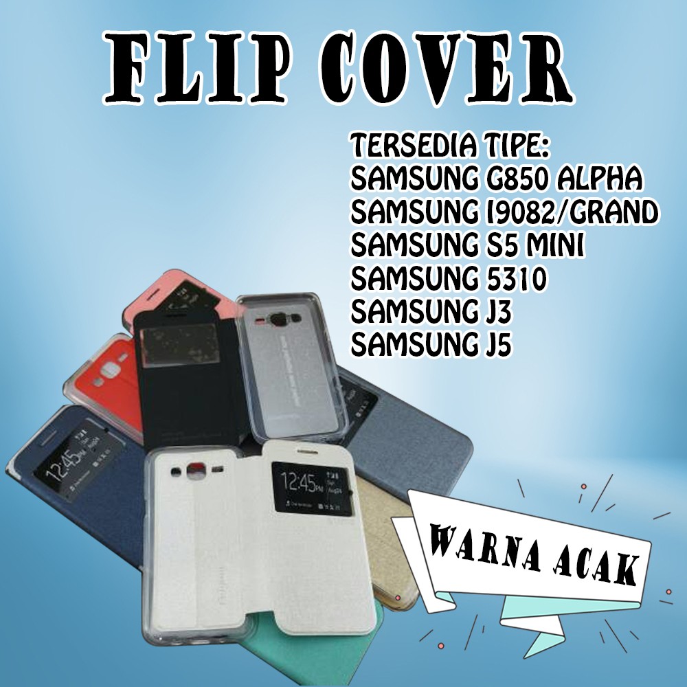 WARNA ACAK Casing Sarung Leather Case Flip Cover Dompet SAMSUNG V2 G7106 J1 2015 / J100 J3 2015/ J300  J5