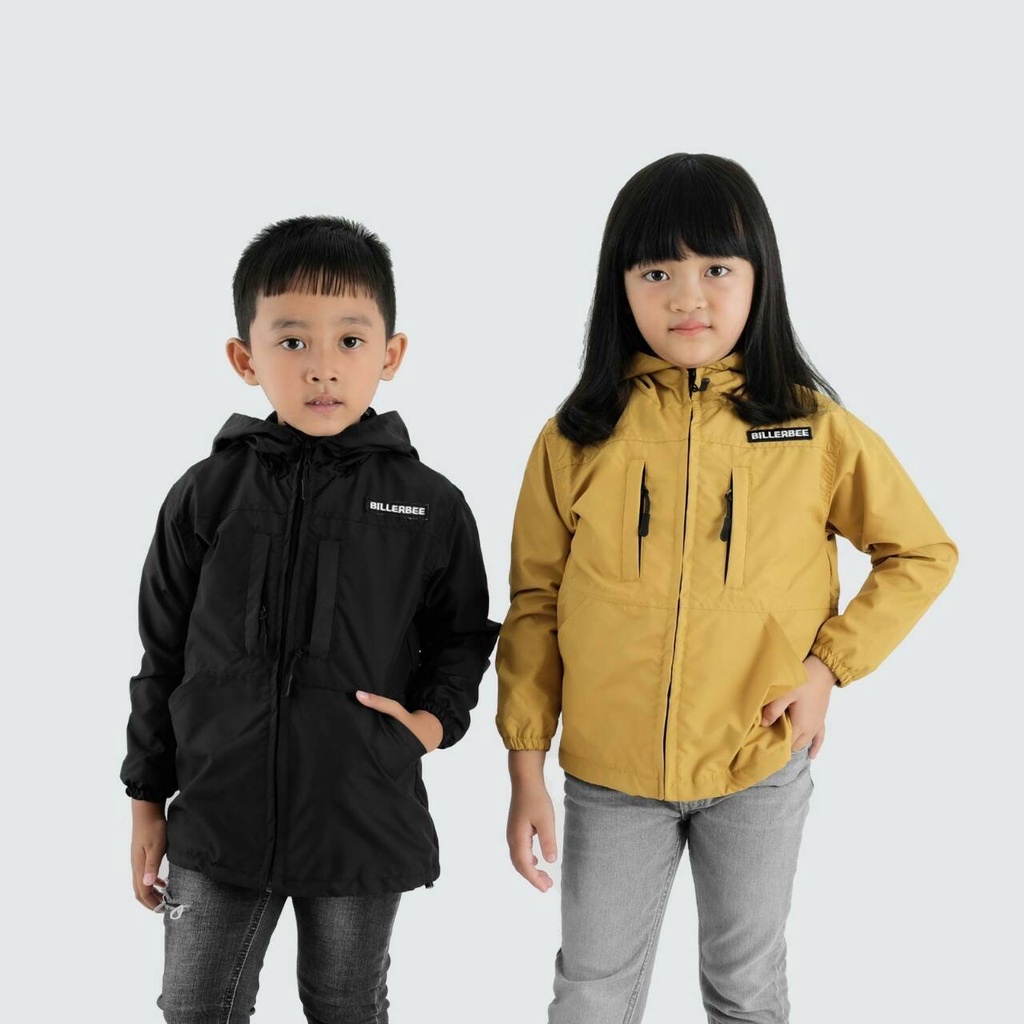 Jaket Outdoor Anak Laki - Laki &amp; Perempuan Jaket Parasut Unisex Jaket Anak Jaket Kids Mustard